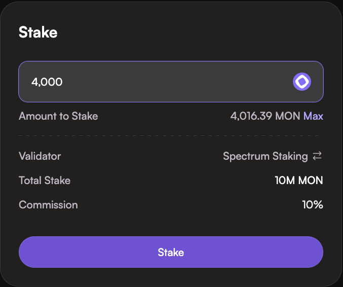 Monad Staking Step 2