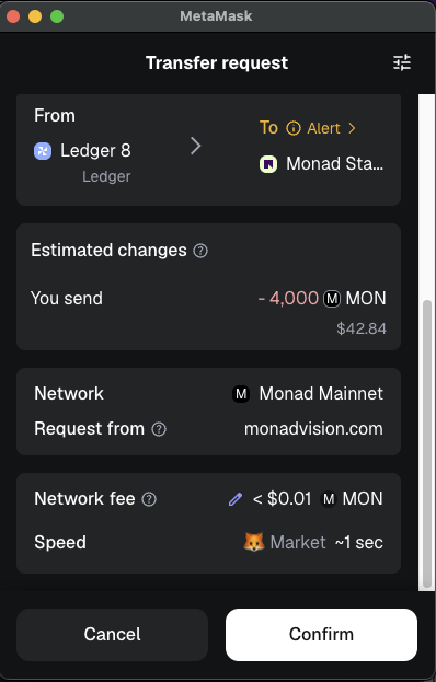 Monad Staking Step 3